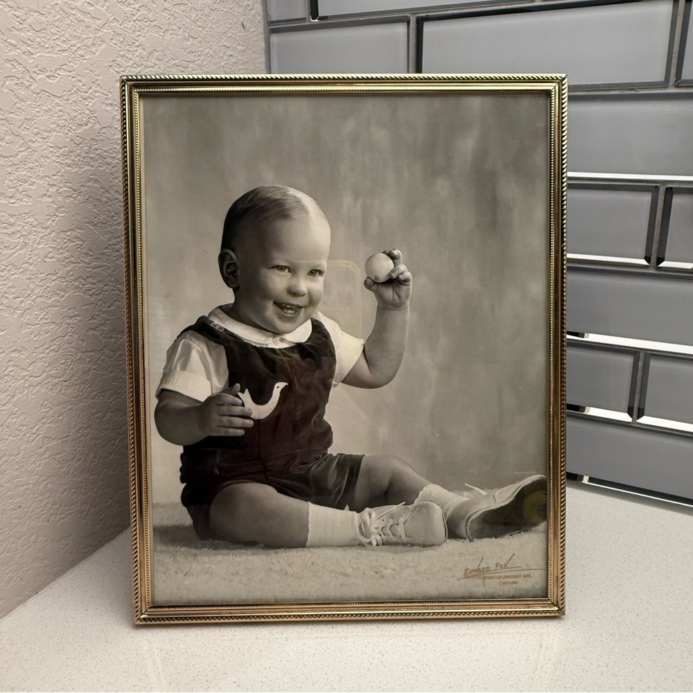 Vintage Baby Boy Photo Picture 1960s Black and White Retro - Picture 2 of 15